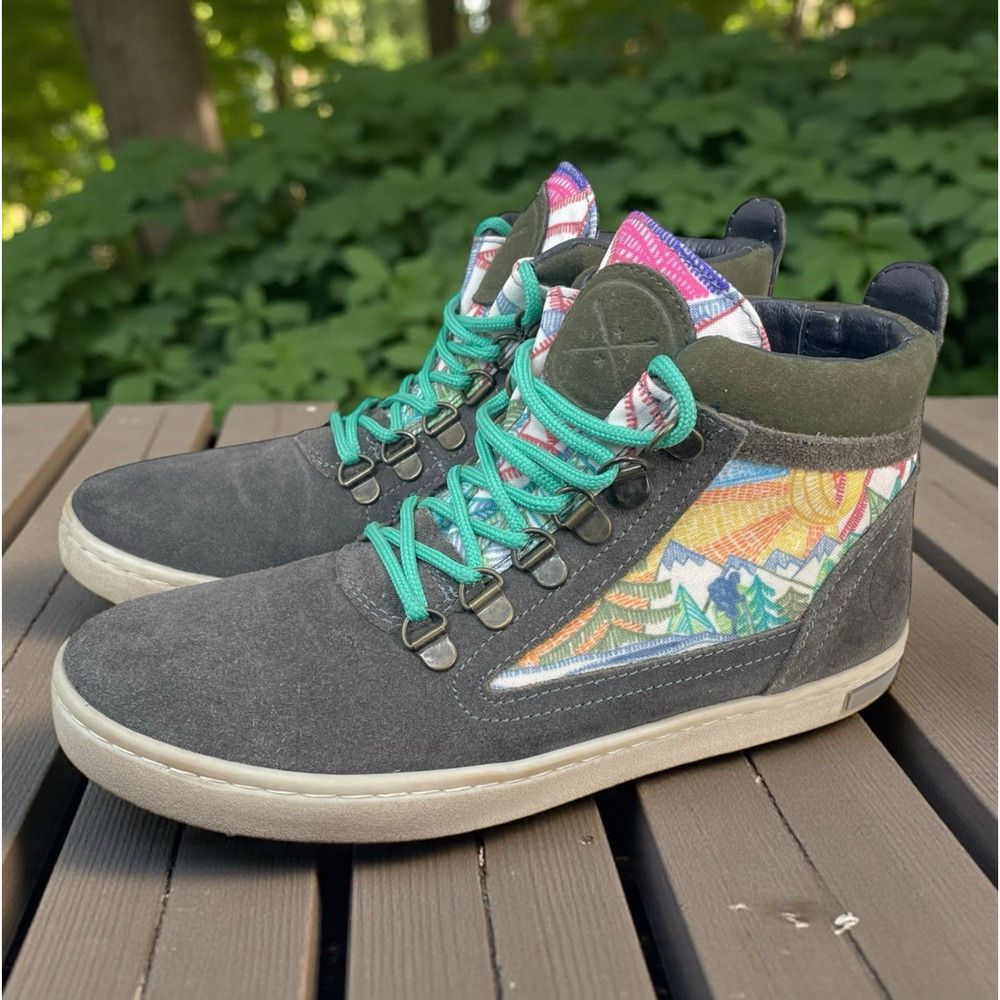Inkkas Camping Boots Gray Suede Women Sz 8 Hiking Artsy Granola Gorpcore